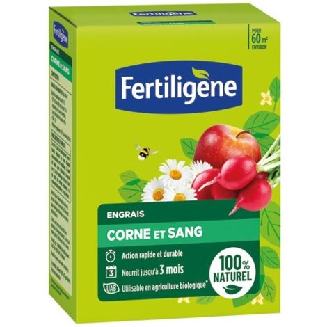 FERTILIGENE FCOSAN3 - Engrais Corne et Sang 3 kg - Action rapide et durable - Nourrit jusqu'a 3 mois - Jusqu'a 60m² fertilisées