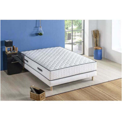 Ensemble matelas sommier 140 x 200 cm – Épaisseur 24 cm – Ressorts ensachés – 7 zones de confort – Réversible – Fabrication belge – Deko Dream (1/6)