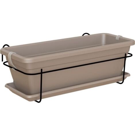 ARTEVASI Kit balcon Jardiniere VENEZIA - 50cm taupe - 50 x 19,5 x h16,3 cm - 1,16L (1/3)