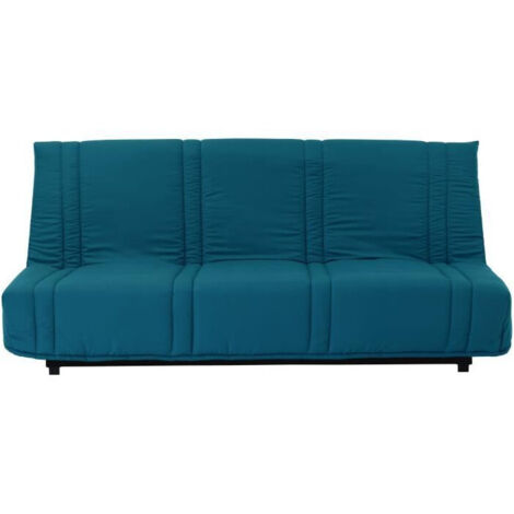 Banquette clic clac 3 places - Bleu canard - 100% coton - L 193 x P 92 cm - LENA (1/6)