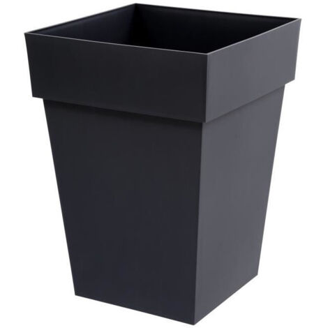 EDA – Pot à réserve d'eau carré 39 x 39 x 53 cm – Contenance 51 L – Résistant au gel et UV – Polypropylène anthracite - POP 39 X