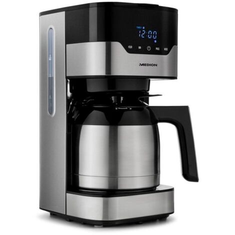 Cafetière filtre programmable isotherme 900W – Carafe inox 1,2L – Pour café de qualité – Idéale pour utilisateurs réguliers – Medion