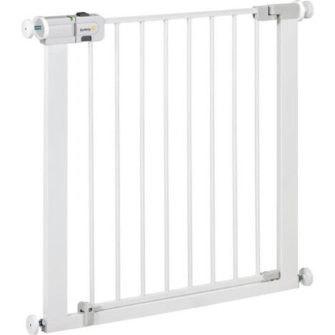 Barrière de sécurité enfant Easy Close – Métal blanc – Largeur 73-80 cm – Système de pression à 4 points – Technologie SecureTech® – Safety 1St