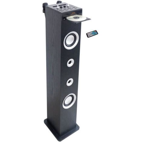 Tour de son Bluetooth 100W – Lecteur CD, radio FM, port USB, entrée aux-in – Design noir élégant pour soirées karaoké – Inovalley - HP49CD