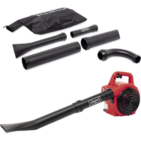 Scheppach Aspirateur Souffleur de feuilles thermique LBH2600P - Moteur 2T de 25,4cm3 - Débit d'air 678 m³/h - Vitesse de l'air 268 km/h - Easy Start - Sac 50L - 4en1 aspire, souffle, broie et ramasse