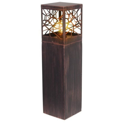 Lampadaire sur pied marron – Métal – Hauteur 180cm – Indice de protection IP44 – Alimentation électrique 220V – Couleur de lumière chaude – Brilliant