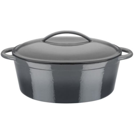 Cocotte fonte massive - GSW - GREY SHADOW - 33 x 25 cm - Ovale - Induction - Gris (1/5)