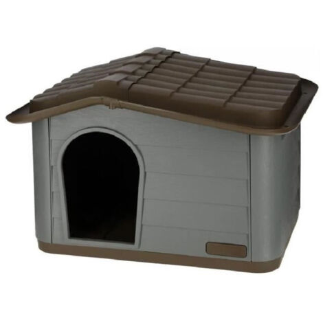 Maisonnette pour chat en plastique recyclé – Dimensions 60 x 51 x 41 cm – Résistante aux intempéries et UV – Pour 2 animaux – Kerbl