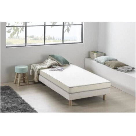 Les Tendances – Matelas mémoire de forme 90 x 200 cm – Confort ferme 12 cm – 5 zones de confort – Livré roulé et compressé (1/8)
