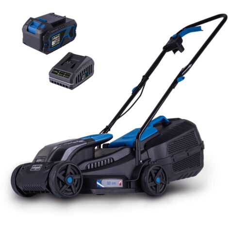 Scheppach – Tondeuse à batterie 20V sans fil – Moteur brushless – Largeur de coupe 32 cm – Hauteur de coupe 20-60 mm – Sac de ramassage 30 l (1/5)