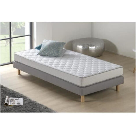 Les Tendances – Matelas mousse 90x190 cm – Ferme 14 cm – 5 zones de confort – Noyau profilé pour ventilation optimale – Confort sain et hygiénique (1/7)