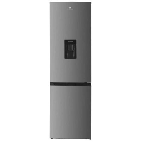 Continental Edison – Réfrigérateur congélateur bas 325L – Total No Frost – distributeur d'eau – inox – 4 étagères en verre – classe D