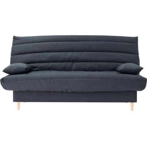 Clic clac 3 places LIV 20 - Tissu Soro gris - Couchage 125x190 cm - Avec coussins - L193 x P95 x H93 cm (1/4)