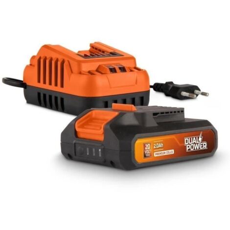 Dual Power POWDP90620 batterie orange et noir 20 volts (1/3)
