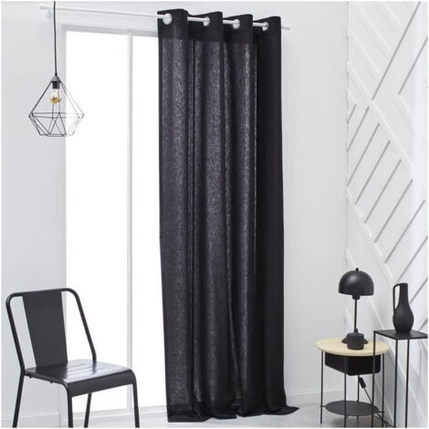 Rideau a oeillets TODAY - 140x240cm - 100% Coton - Fusain (1/5)
