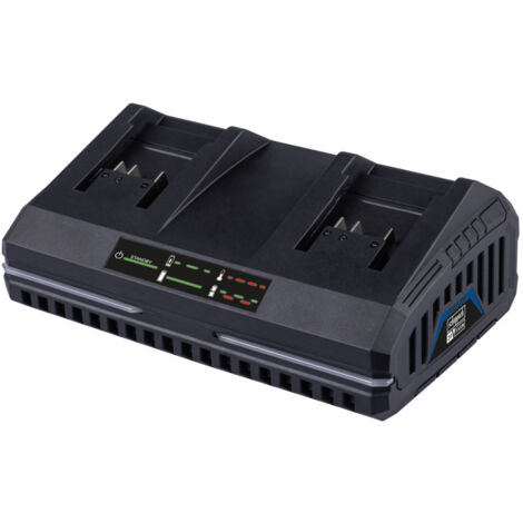 Scheppach Chargeur Double IXES 20V - SDBC4.5A - 4,5A - Li-ion - 230-240V/50Hz - Longue durée de vie - Voyant de charge - Rechargement rapide