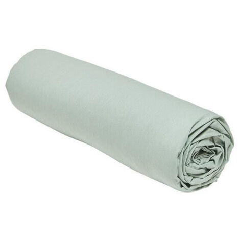 Drap housse TODAY Essential - 140 x 190 cm - 2 personnes - 100% Coton uni - Celadon (1/3)