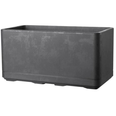 Jardinière muret Cosmo 78 x H39 cm – Anthracite – Réserve d'eau – Résistante au gel et UV – Volume 74,4L – Deroma (1/5)