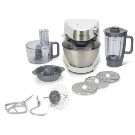 Kenwood – Robot pâtissier multifonction 1000 W – Bol inox 4,3 L – 9 accessoires dont blender 1,5 L – Variateur électronique avec fonction Pulse - KHC291H0WH