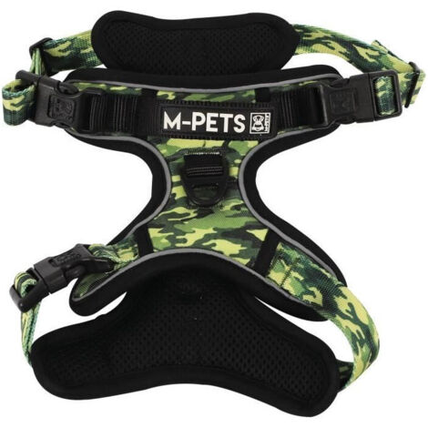 Harnais - M PETS - HIKING - Camouflage S - Tissu rembourré -Attache sécurité - Poignée - Laisse dos/avant (1/2)