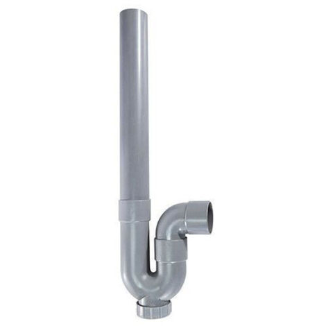 Siphon - ROUSEAU - Sortie horizontale - Ø 40 mm - PVC gris - Filetage 47,5 mm (1/4)