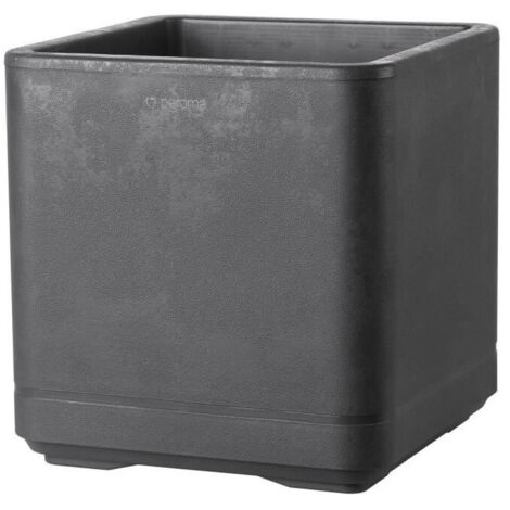 Pot de fleur Cube - DEROMA- Cosmo - Anthracite - A réserve d'eau - Roulettes - 38 cm (1/6)