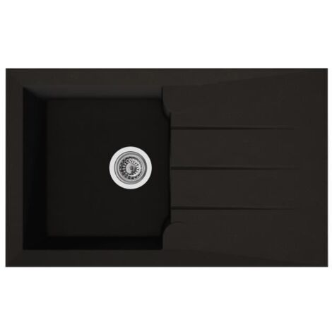 Evier - Résine BMC - Noir - A encastrer - STRADOUR - Alineo 1C - 81 x 50 cm (1/2)