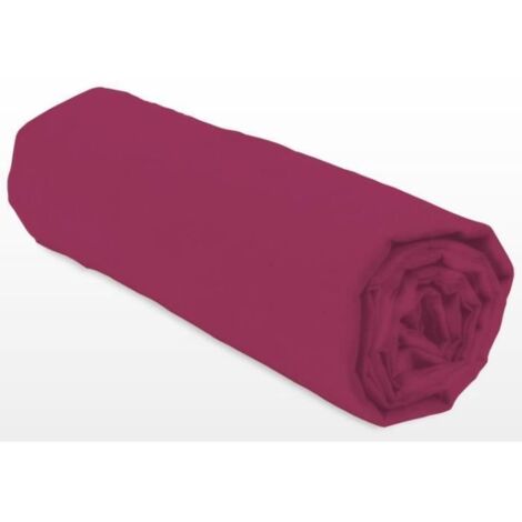 Drap-housse - LOVELY HOME - LH71607 - 180x200+35 cm - Fuchsia (1/3)