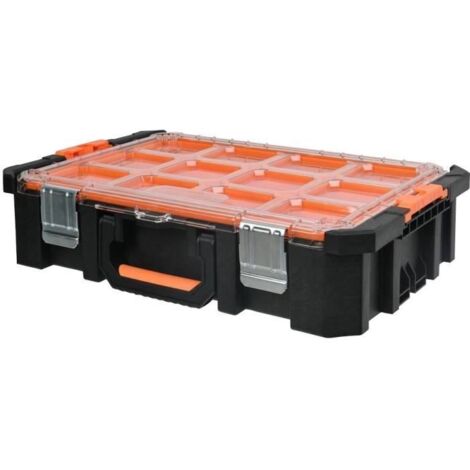 Mallette organiseur - TOOD - 12 godets amovibles - Couvercle transparent - 53x37x13 cm (1/4)