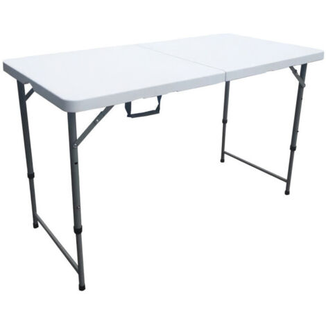Table de jardin pliante 4 places – Structure acier – Plateau en PEHD – Dimensions 122x60,5xH74 cm – Charge max 75 kg (1/6)