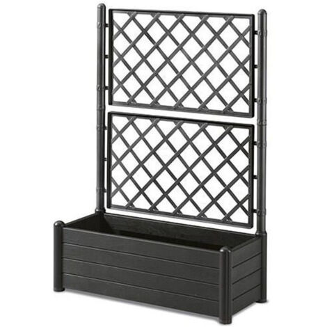 Bac à fleurs rectangulaire graphite 80L – Dimensions 100 x 43 x 142 cm – Plastique résistant avec fond renforcé pour stabilité – Stefanplast