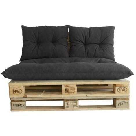 Kit palette classic - Matelas ardoise + 2 coussins dossier - JARDIN PRIVE (1/5)