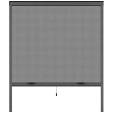Moustiquaire de fenêtre 125 x 145 cm en aluminium gris anthracite – Toile en fibre de verre imputrécible – Recoupable en largeur et hauteur – Moustikit (1/5)