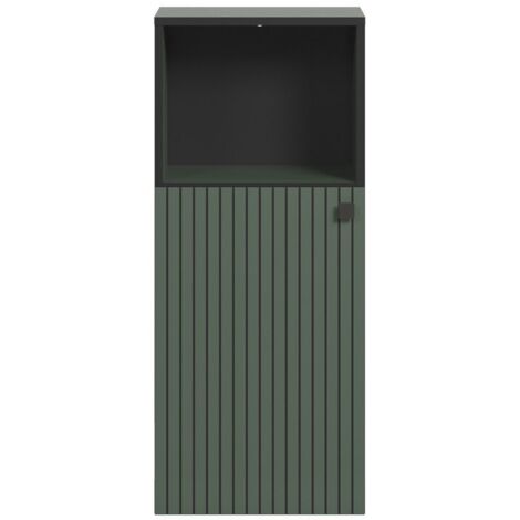 Rangement de salle de bain - Décor vert sauge et noir - L40 x H95 x P31cm - PURE BLISS (1/5)