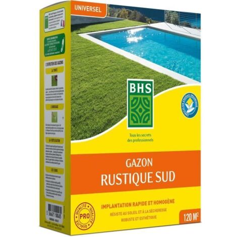 bhs Gazon Rustique Sud vert foncé 1 kg mélange semences