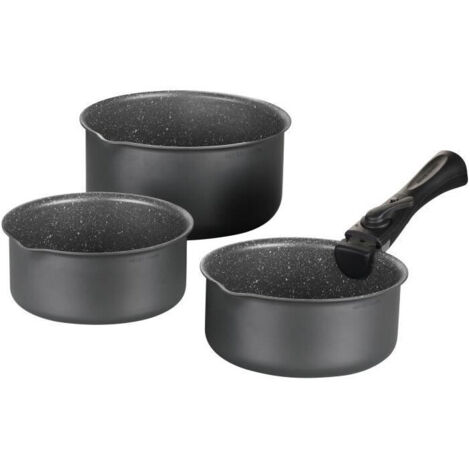 Set de poêles et casserole - Hascevher - 18/20/26 cm - Bleu - Antiadhésif - Tous feux