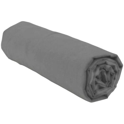 Drap housse - HOME LINGE PASSION - HP71762 - 90 x 190 cm + 30 cm bonnet - Microfibre - 82 g - Gris anthracite (1/5)