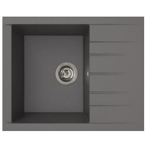 Stradour évier cuisine gris béton 62x50 cm résine SMC (1/2)