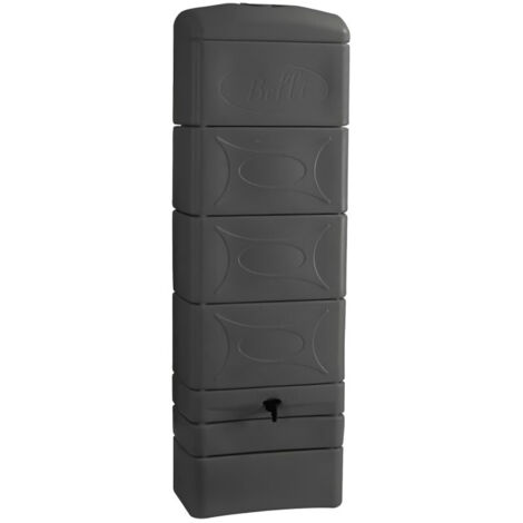 Récupérateur d'eau de pluie 300L – Finition anthracite – Résistant aux UV – Accessoires inclus : couvercle, robinet, fixation murale – Bellijardin
