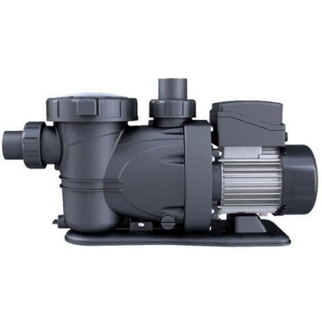 Pompe pour piscine 1 CV PP102 – Débit ajustable 12-20 m³/h – Pré-filtre intégré – Compatible traitement au sel et eau de mer - GRIS 1 CV