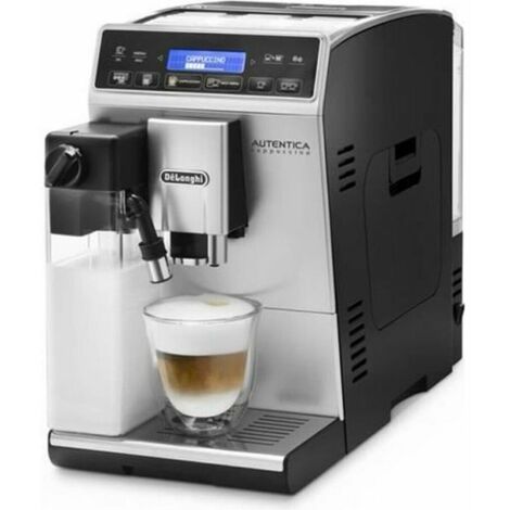 Delonghi – Cafetière à dosettes argent – Moulin intégré 13 niveaux – Écran tactile – Système LatteCrema pour mousse onctueuse – Capacité 1,4 L (1/5)