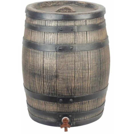 Nature – Récupérateur d'eau de pluie 50 litres – En polyéthylène résistant aux UV – Couvercle verrouillable et robinet inclus – Pour jardins et patios