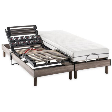 Les Tendances – Ensemble de literie électrique confort 90x200 cm – Matelas à ressorts ensachés 7 zones – Soutien jusqu'à 180 kg – Coutil déhoussable 100% polyester