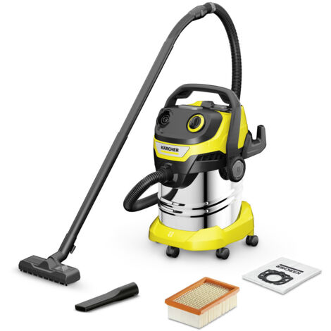 Aspirateur eau et poussières Karcher WD 5 S V-25/5/22 - cuve métal 25 l - cable 5 m - flexible d'aspiration 2,2 m - fonction soufflerie