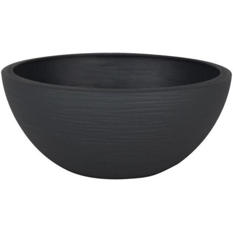 Jardinière en plastique gris anthracite Ø 25 cm – Hauteur 10,5 cm – Zone de rétention d'eau – Protection UV pour intérieur et extérieur – Pflanzen Kölle (1/5)