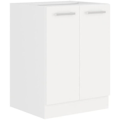 ATLAS Meuble bas 2 portes - Décor blanc - L60cm - Vendu sans plan de travail (1/5)