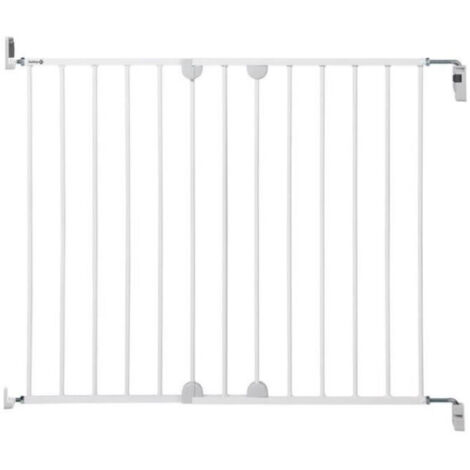 Barrière de sécurité murale extensible 62-102 cm – Hauteur 73 cm – Métal blanc – Portillon à ouverture facile d'une main – Protection barreaux – Safety 1St (1/10)
