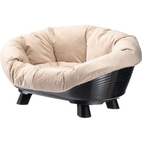 Panier corbeille coussin noir - Taille M - 64 x 48 x 25 cm - FERPLAST (1/5)