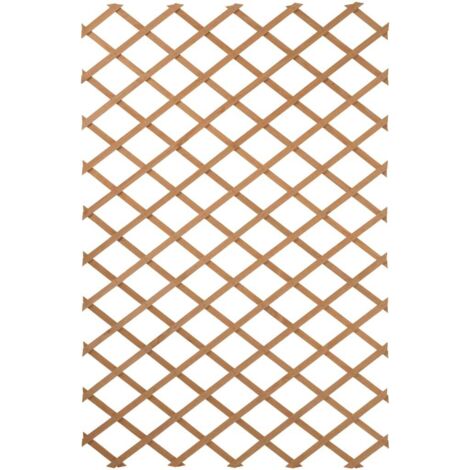 Treillis extensible en bois naturel 100x300cm – Largeur réglable pour palissage plantes grimpantes – Couleur marron – 6041705