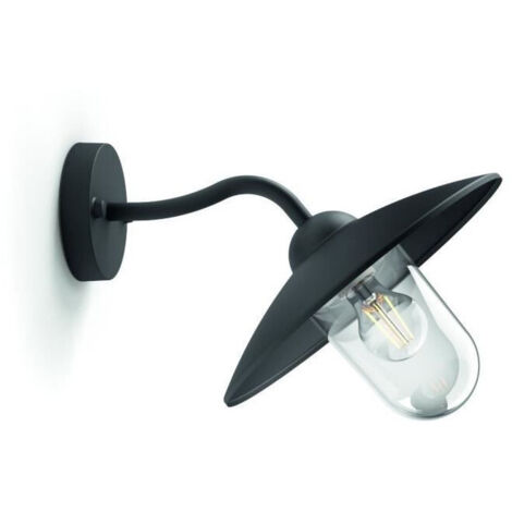 Philips – Applique murale extérieure 1x60W E27 – Indice de protection IP44 – Noir – Dimensions 24x30x37 cm – Pour espaces extérieurs (1/10)